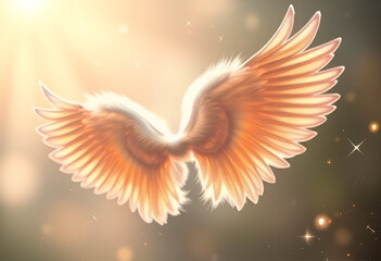 Poster - angelic wings notes flutter like wings of angels, cœur, aimer, ailes, ange, valentin, vecteur, symbole, conception, oiseau, décoration