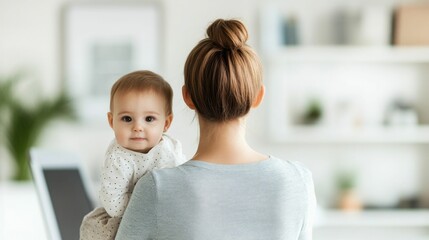 portrait of a multitasking professional mother balancing her demanding career and family responsibil