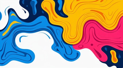 Poster - Vibrant Abstract Swirl Pattern with Bold Colors in Modern Art Style