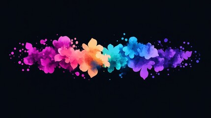Poster - Colorful Floral Abstract Design with Vibrant Splash Effects