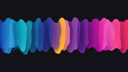 Poster - Colorful Abstract Waveforms on Dark Background for Design Projects