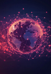Poster - Digital Earth with Neon Lights and Starry Background
Communication technology for internet business
