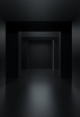 Wall Mural - minimalist black rectangular object on a dark surface with a matching background the black backgroun