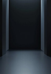 Wall Mural - minimalist black rectangular object on a dark surface with a matching background the black backgroun