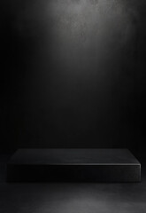 Wall Mural - minimalist black rectangular object on a dark surface with a matching background the black backgroun