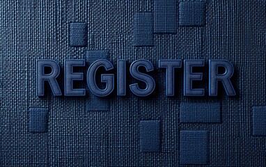 Poster - A textured dark blue background features the word 
