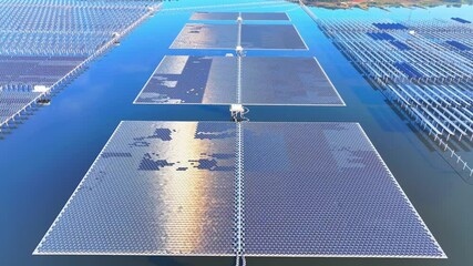 Wall Mural - Aerial view of solar photovoltaic panels