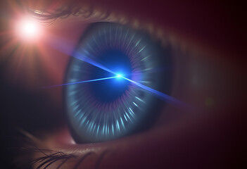 Poster - showing light bending as it passes through the cornea, lumière, star, conception, illustration, espace, numérique, briller, mauve, papi