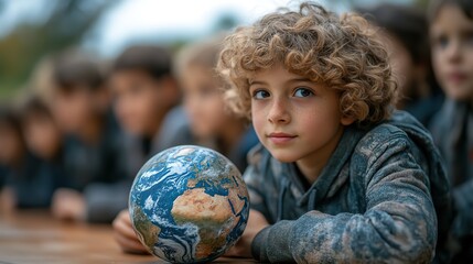 Students learn about the earth's systems, emphasizing the importance of understanding climate challenges.