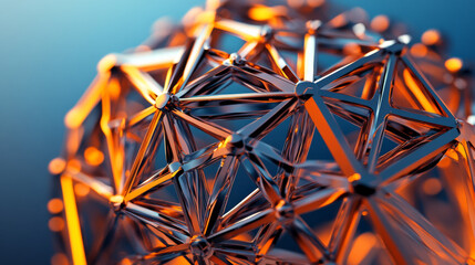 Poster - a 3d image shows a geometric design representing artificial intelligence.