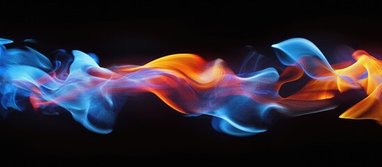 Aufkleber - Colorful abstract light trails resembling flames create a festive atmosphere against a dark background showcasing vibrant energy and motion.