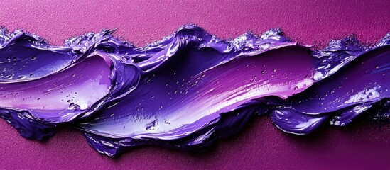 Aufkleber - Abstract purple neon paint texture with vibrant brush strokes for beauty and cosmetic product design background.