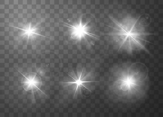 sunlight glare effects vector illustration set