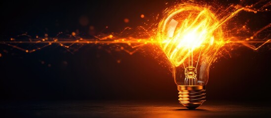 Poster - Concept of innovative recruitment strategies and job searching with a glowing light bulb symbolizing ideas and inspiration