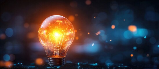 Poster - Light bulb representing innovative ideas and creativity in technology development and programming for startups and digital initiatives.