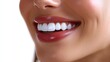 © Cyber Shutter - Joyful woman smiling brightly showing perfect teeth against a clean white background capturing happiness and confidence in portraiture.