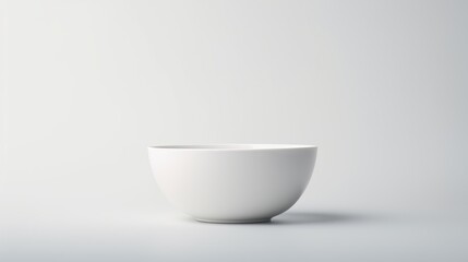 Poster - minimalist empty white bowl against a soft white background creating a serene and clean aesthetic fo