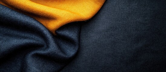 Poster - Textile background featuring fabric in blue yellow and black reflecting design principles and color theory in modern upholstery aesthetics