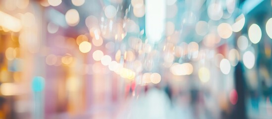 Poster - Blurred lights and colors of a shopping center creating a dreamy abstract background for retail and commercial use