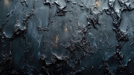Poster - Textured dark moldy surface with intricate patterns and variations creating an abstract background for design or artistic purposes.