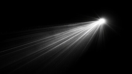 Poster - Sunlight Rays Overlay Abstract Light Effect Isolated Sun Rays on Black Background Special Lens Optics Illuminating Graphic Design