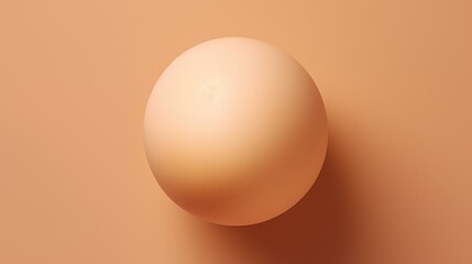 Poster - Aerial view of a single raw egg placed on a soft beige background highlighting texture and simplicity in food photography