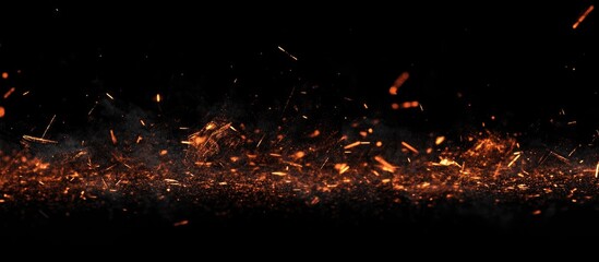 Aufkleber - Dynamic abstract sparks create an impactful scene against a deep black background representing energy and movement in artistic design