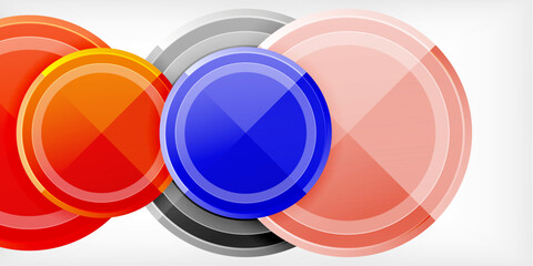 Aufkleber - Abstract background - multicolored circles, trendy minimal geometric design, vector illustration