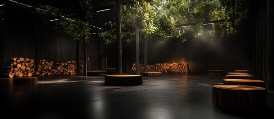 Poster - Innovative Carpentry Design Concept with Natural Elements in Modern Workspace Setting