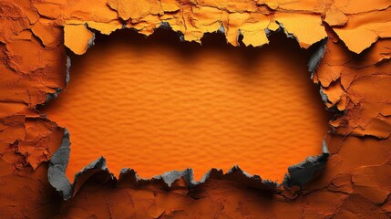 Aufkleber - Ripped orange paper revealing a textured background with space for text symbolizing storytelling and creativity in business concepts