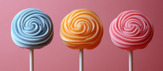 Poster - Spiral lollipops in pastel colors on sticks perfect for festive celebrations and sweet gifts