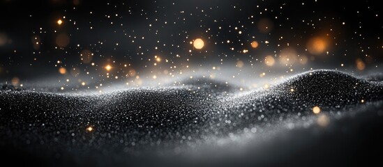 Leinwandbilder - Elegant abstract background with shimmering black and white glitter particles creating a magical bokeh effect suitable for festive designs