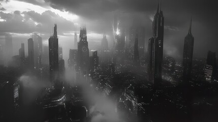 Poster - Dark City: Monochromatic Metropolis