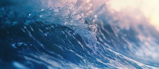 Leinwandbilder - Dynamic beach wave close-up capturing the natural beauty and movement of ocean water glistening under sunlight.