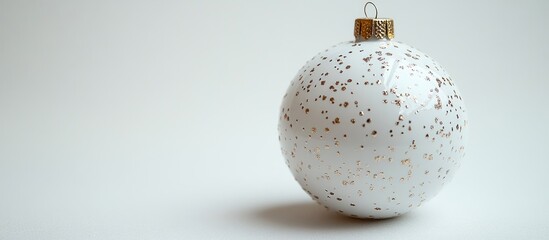 Aufkleber - Elegant white Christmas bauble with golden speckles isolated on a minimalist white background for holiday decoration and seasonal themes
