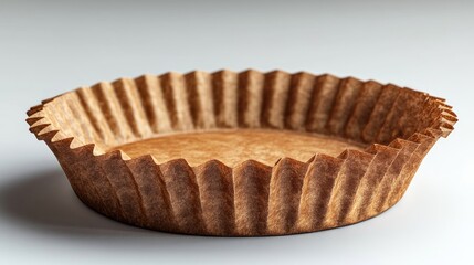 Poster - Baked goods presentation empty brown bakery paper dish for food styling on white background ideal for promotional and advertising use
