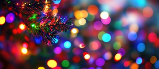 Leinwandbilder - Bokeh lights in vibrant colors creating an abstract background with blurred festive elements for a lively and joyful atmosphere.