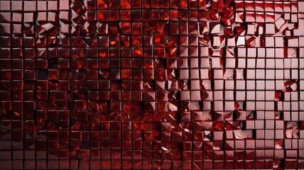 Fototapete - abstract mosaic red background with gloss