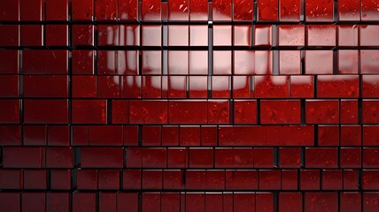 Fototapete - abstract mosaic red background with gloss