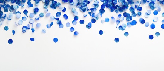 Aufkleber - Blue glitter garland with scattered confetti on a clean white background perfect for festive and celebratory themes