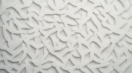 Aufkleber - A textured white surface featuring an intricate pattern of overlapping, stylized shapes resembling fish.