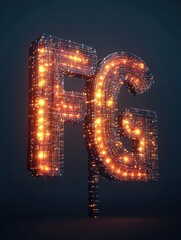 Poster - 5G network sign. Wireless internet symbol. 3d voxel vector illustration. Front view.