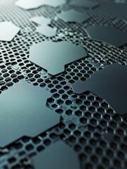 Poster - Abstract global technology background. Hexagon grid on world map. Digital innovation concept for your design.