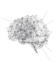  - brain neural network hand drawn outline doodle icon. artificial intelligence, creative mind, deep le
