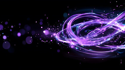 Poster - A mesmerizing swirl of purple light against a black background, creating an ethereal and dynamic visual effect