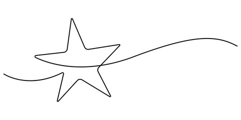 Aufkleber - hand draw doodle stars illustration in continuous line arts style vector, Star continuous one line drawing vector illustration, Premium vector, hand draw doodle stars illustration in continuous line 