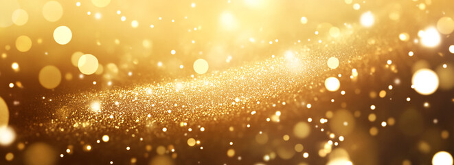 Aufkleber - Bright golden sparkling lights create a magical atmosphere for celebrations and festive occasions in an enchanting display of shine