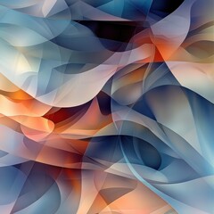 Poster - An abstract composition featuring fluid curves and vibrant colors blending together in a harmonious display.