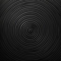 Poster - a mesmerizing black circular pattern with concentric ripples, creating a sense of depth and movement