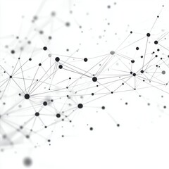 Poster - Abstract network connections featuring black and gray nodes on a white background.